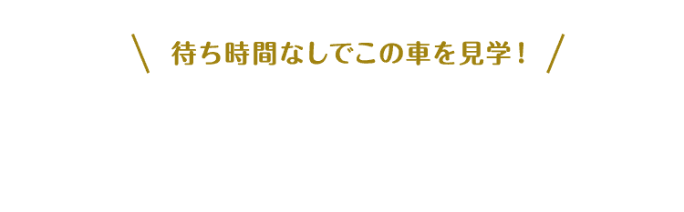 待ち時間なしでこの車を見学