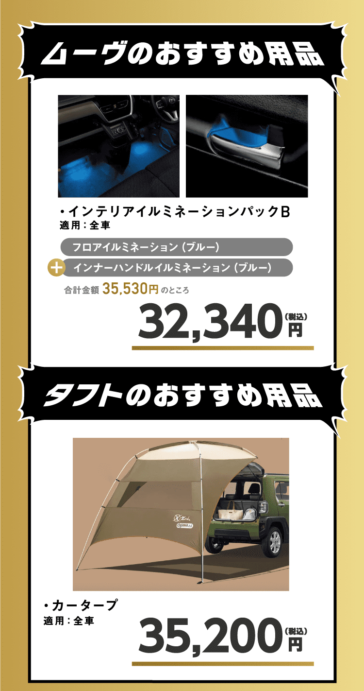 ムーヴ、ムーヴキャンバスのおすすめ用品